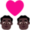 Couple with Heart- Man- Man- Dark Skin Tone emoji on Microsoft